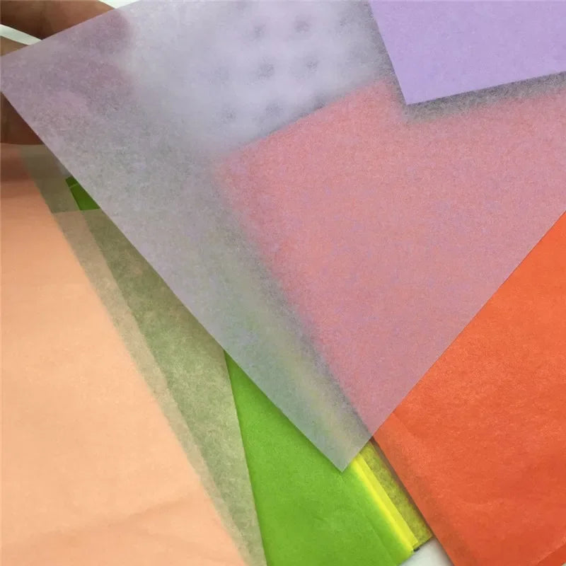 100sheets A5 Wrapping Paper Retro Multicolor Tissue Paper Bookmark Gift Wrapping Papers Floral Gift Packaging Material 14*21CM