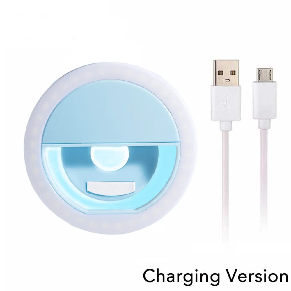 LED Fill Light Portable USB Charge Led Selfie Ring Light Cell Phone Live Broadcast Video LED Selfie Ring Lamp For All Smartphone