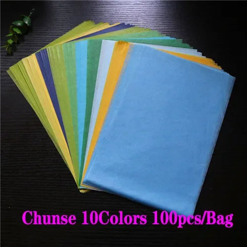 100sheets A5 Wrapping Paper Retro Multicolor Tissue Paper Bookmark Gift Wrapping Papers Floral Gift Packaging Material 14*21CM