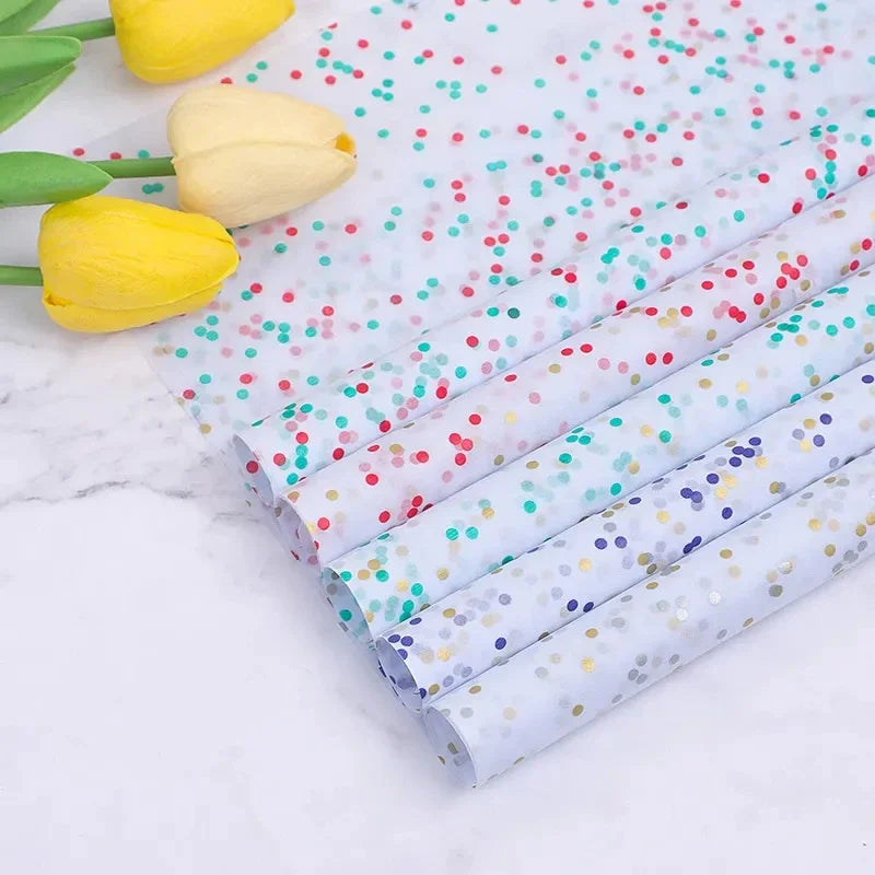 10pcs Two-color Dot Tissue Paper Birthday Gift Packaging Valentine's Sydney Paper Fireworks Packaging Paper Wrap for Gift