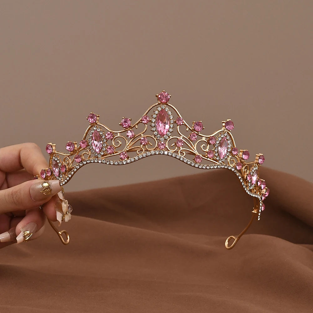 Princess Queen Vintage Baroque Crystal Crown Rhinestone Tiara For Women Bridal Weeding Party Prom Jewelry Hair Accessories