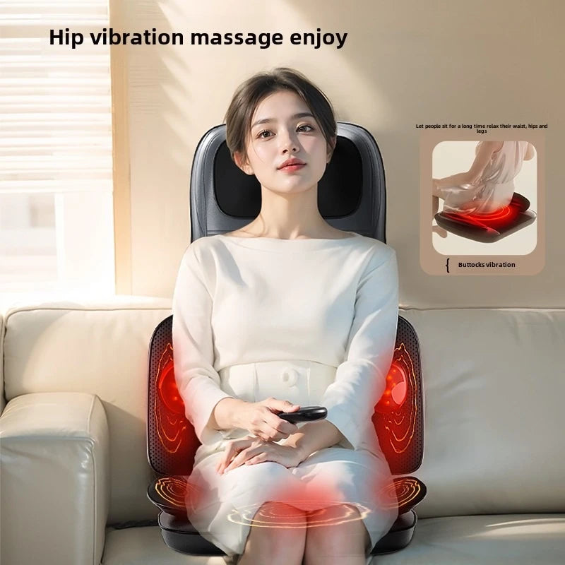 Full Body Massage Seat Cushion with Heat Vibration Warmer Back Massager for Chair Pad Kneading Christmas Gifts for Women Men Hom