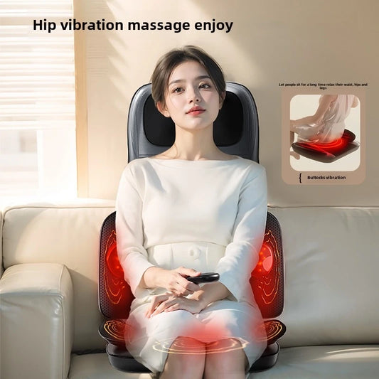 Full Body Massage Seat Cushion with Heat Vibration Warmer Back Massager for Chair Pad Kneading Christmas Gifts for Women Men Hom