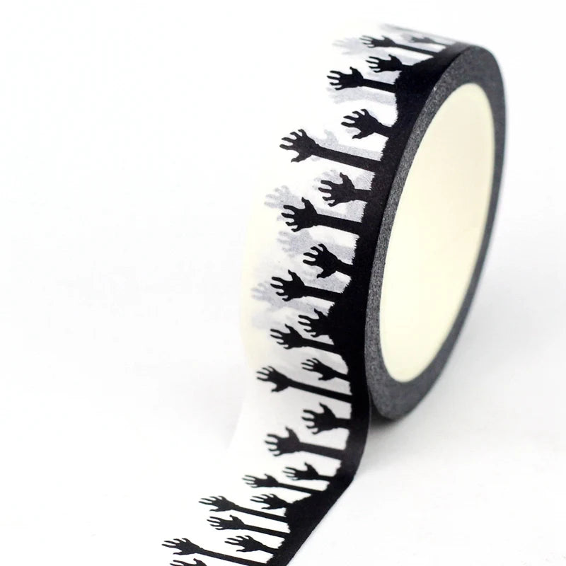 NEW 1PC 10M Deco Halloween Ghosts Skull Spider Web BW Washi Tape Set for Scrapbooking Journaling Masking Tape Cute Stationery