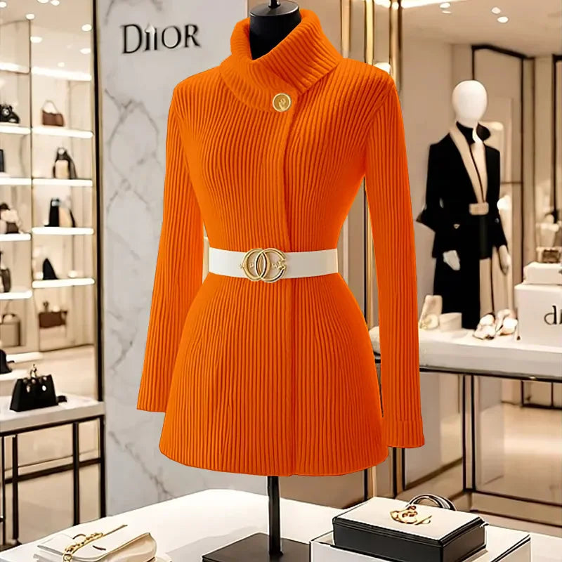 Unique Super Good-Looking Slim Celebrity Ladies Chic Sweater Tops 2025 Autumn Winter New Knitted Sweater Women's Outer Wear