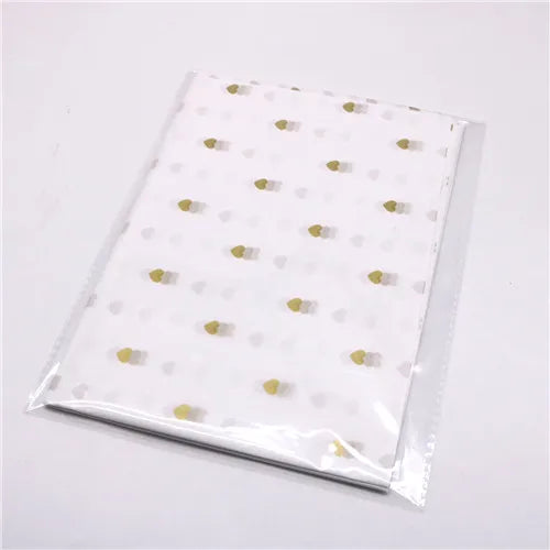 10pcs Gold Tissue Paper DIY Gift Wrapping Paper Handmade Craft Leopard Star Pattern Floral Packaging Material Arts Supplies