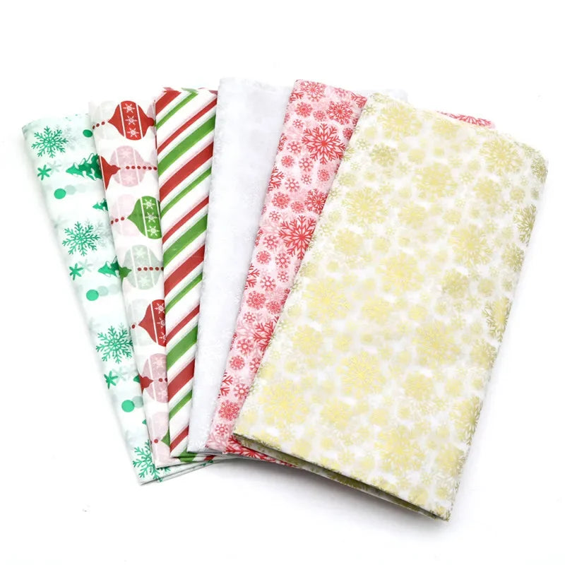 10Pcs/bag Snowflake Print Wrapping Tissue Paper 50*66 Cm Christmas New Year Xmas Party Wedding Flowers Packaging Supplies