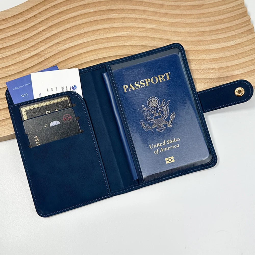 Personalize Name Travel Passport Wallet Luxury Airplane Men Business Passport Cover Custom Name Gift Women Travel Accessories