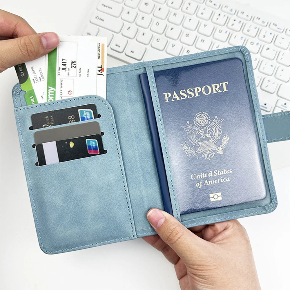 Personalize Name Travel Passport Wallet Luxury Airplane Men Business Passport Cover Custom Name Gift Women Travel Accessories