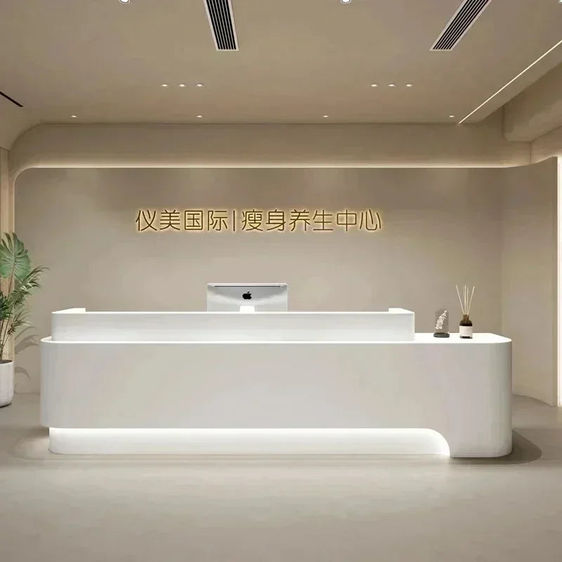 Checkout Beauty Salon Reception Desks Counter Podium Front Desk Spa Luxury Escritorios De Oficina Modernos Shop Furniture