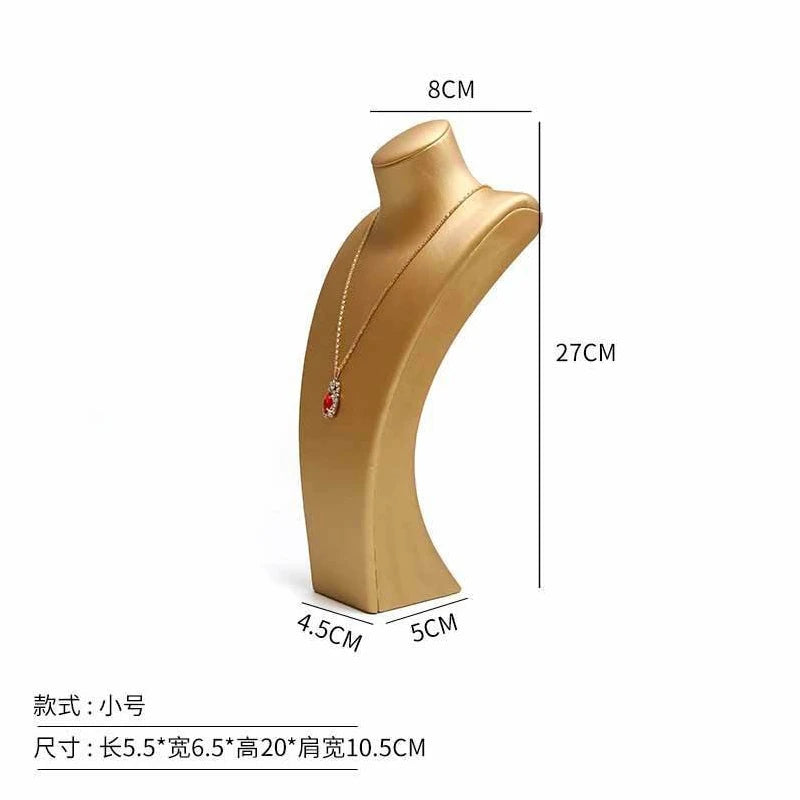 PU Leather Jewelry Display Stand,Luxury Portrait Neck Bust Model for Necklace Pendant Rack, Photo Props & Shop Display Organizer