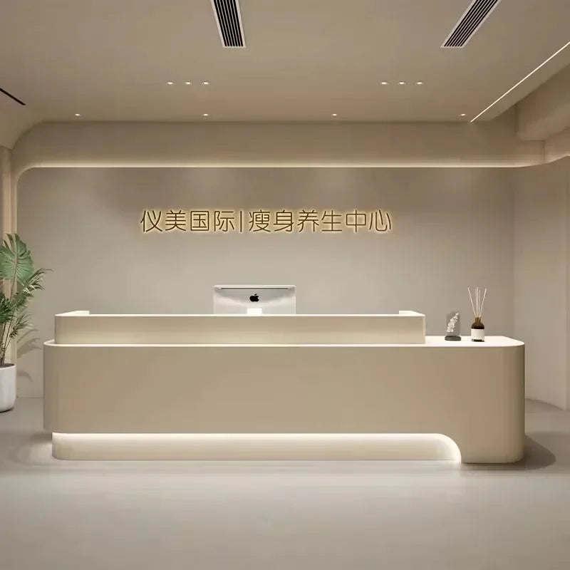 Checkout Beauty Salon Reception Desks Counter Podium Front Desk Spa Luxury Escritorios De Oficina Modernos Shop Furniture
