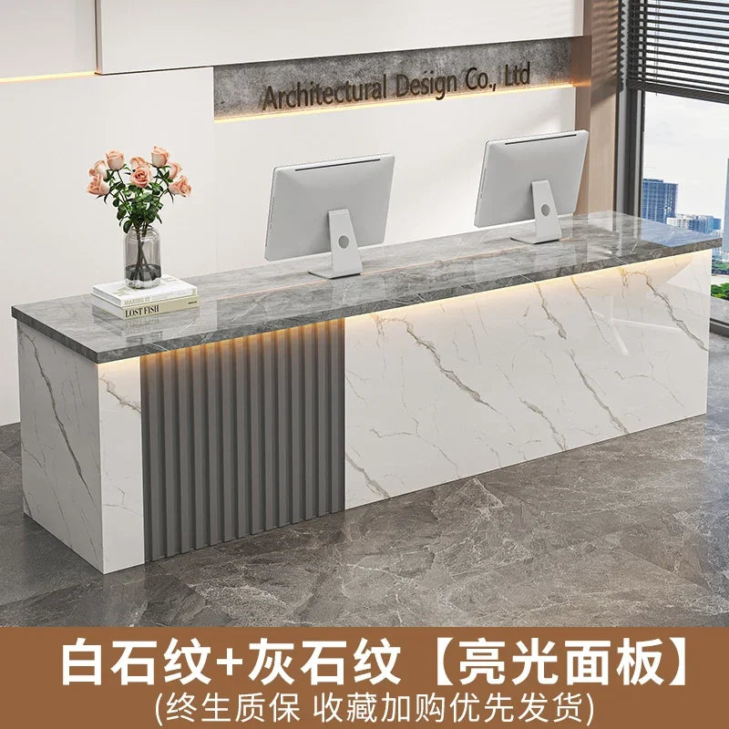 Modern White Reception Desks Nordic Design Bar Beauty Salon Reception Desks Checkout Mostrador Negocio Commercial Furniture