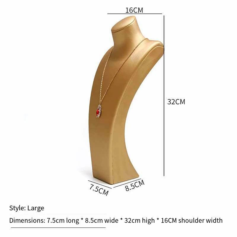 PU Leather Jewelry Display Stand,Luxury Portrait Neck Bust Model for Necklace Pendant Rack, Photo Props & Shop Display Organizer