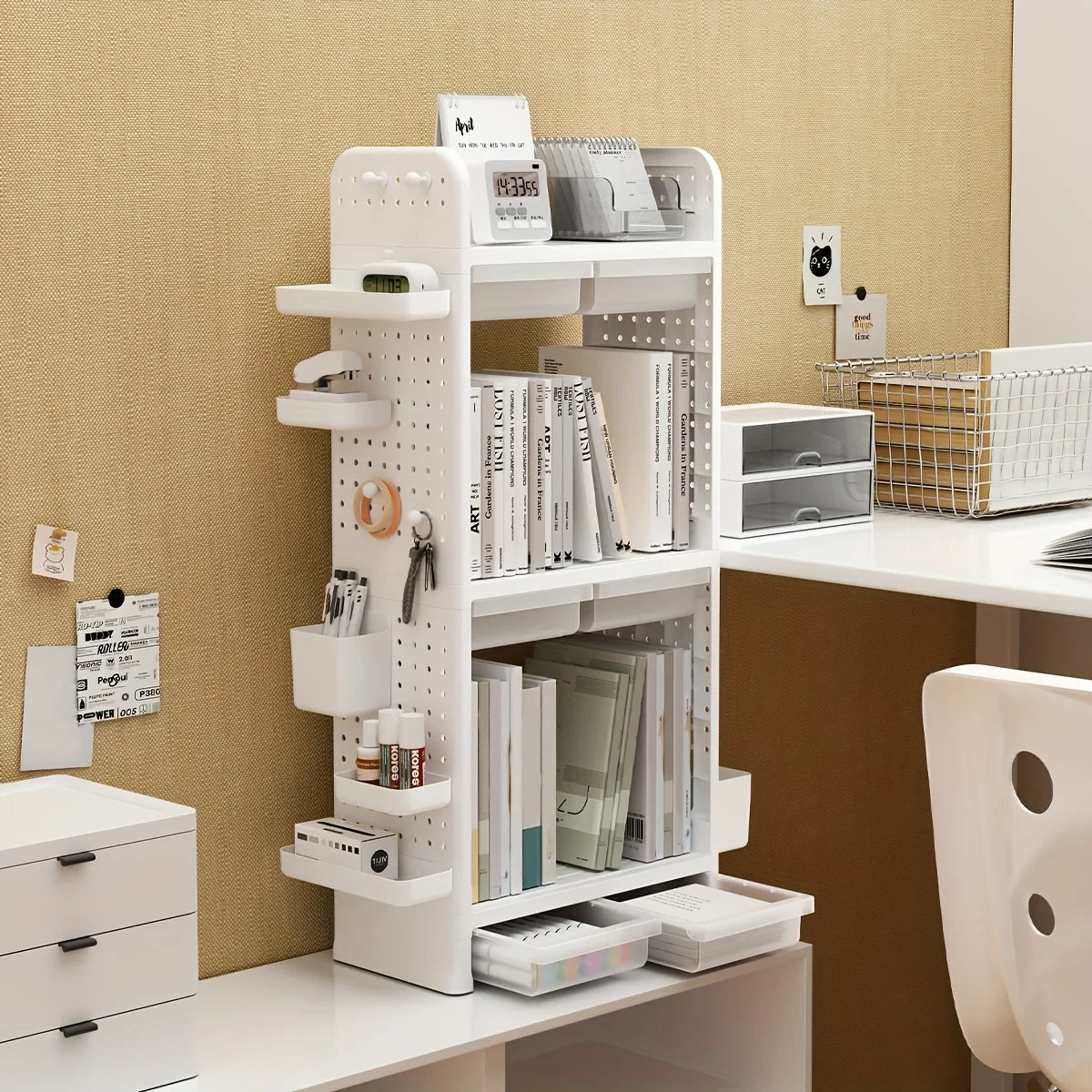 White Double-layer Desktop Storage Organizer