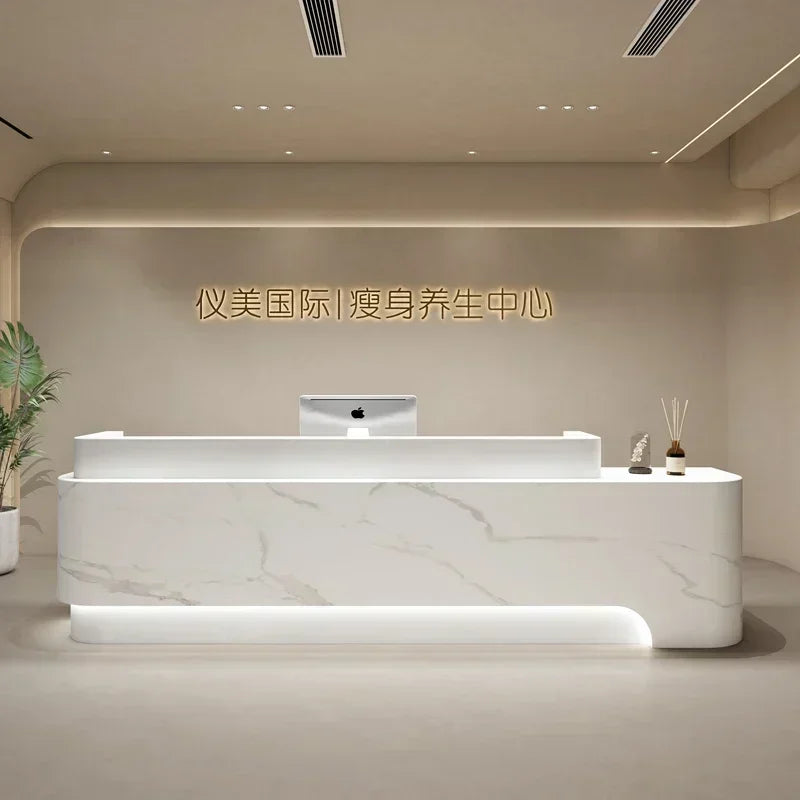 Checkout Beauty Salon Reception Desks Counter Podium Front Desk Spa Luxury Escritorios De Oficina Modernos Shop Furniture