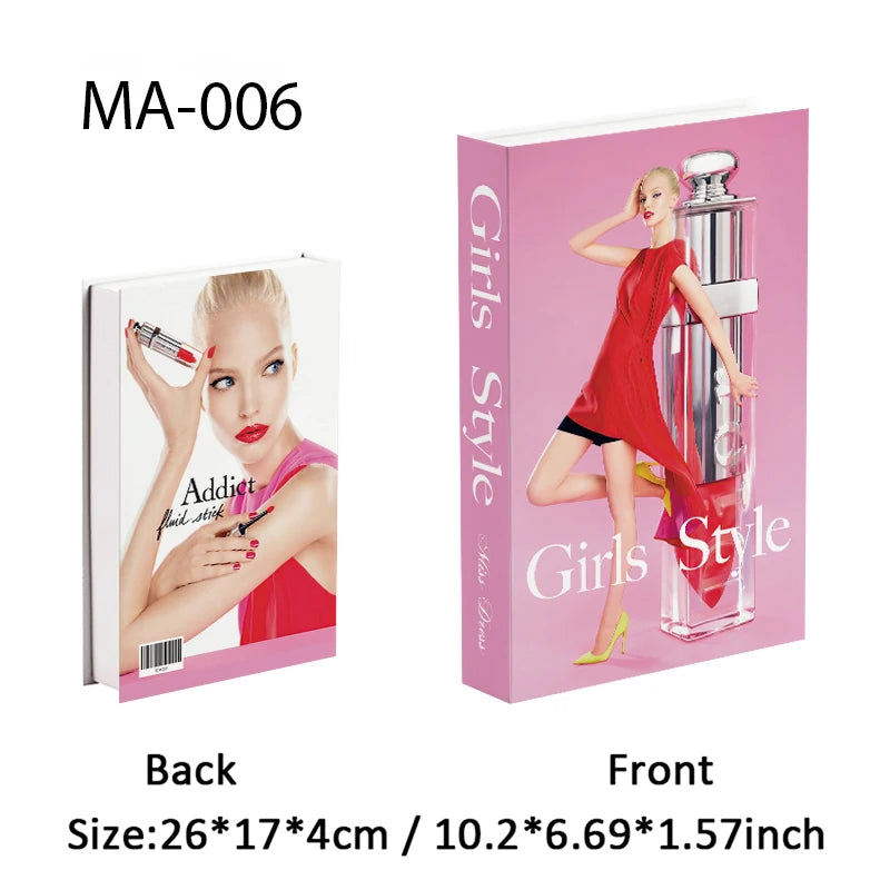 Fashion Luxury Fake Books Decoration Perfume Girl Magazine Simulation Book Shooting Coffee Table Villa Hotel Decor Props