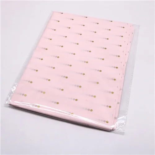 10pcs Gold Tissue Paper DIY Gift Wrapping Paper Handmade Craft Leopard Star Pattern Floral Packaging Material Arts Supplies
