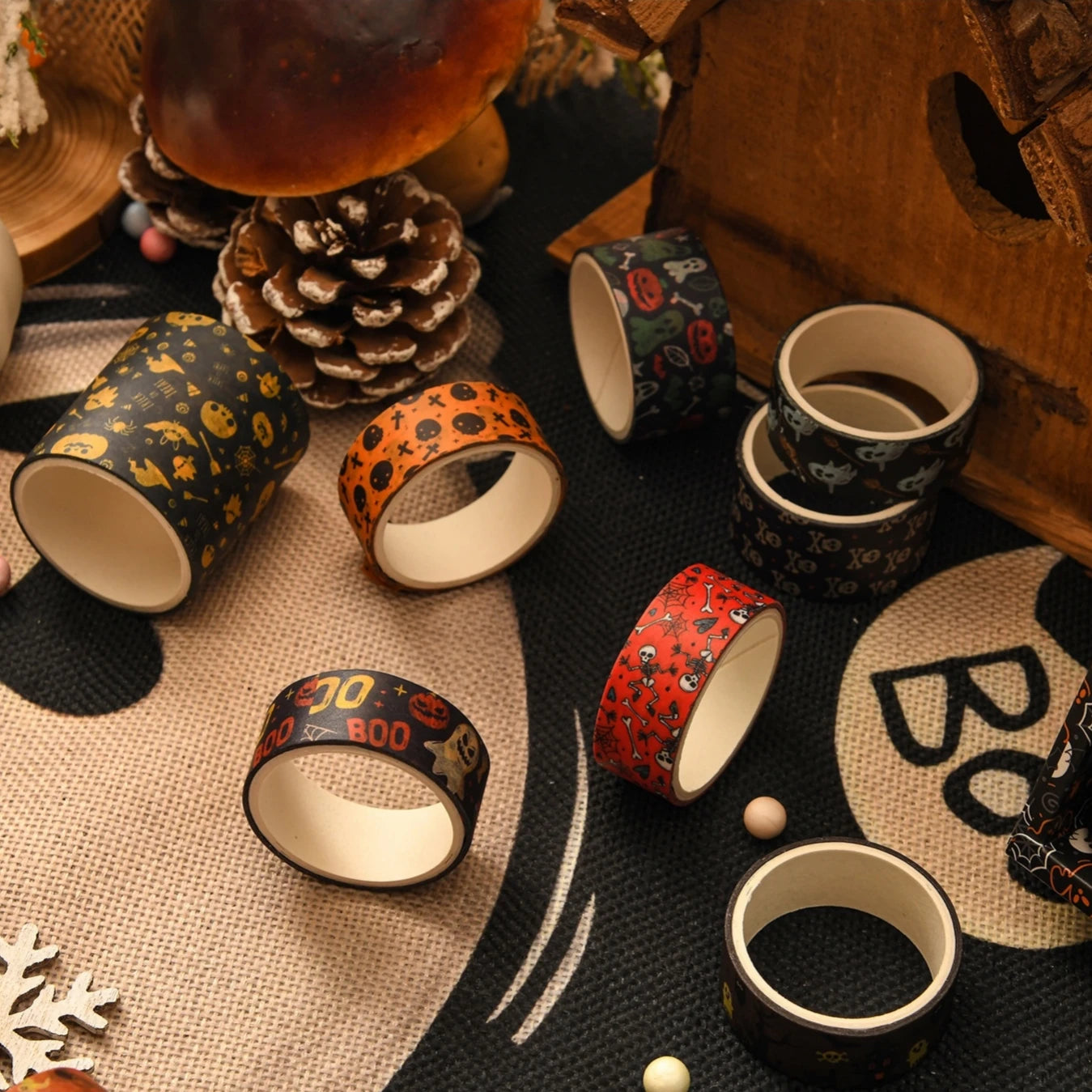 6rolls Happy Halloween Washi Tape Set Pumpkin Ghost Adhesive Paper Masking Tapes Decoration Stickers for Diary Album A7706