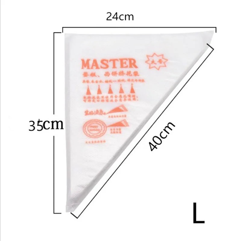 100pcs/lot Disposable Pastry Bag Transparent Plastic Household Kitchen Cake Decoration Cream DIY Tools Cookie Piping Bags