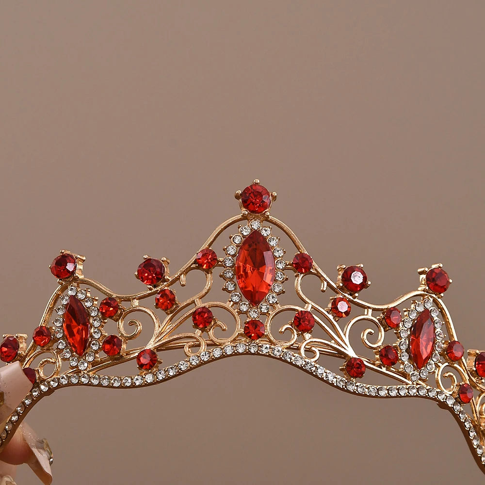 Princess Queen Vintage Baroque Crystal Crown Rhinestone Tiara For Women Bridal Weeding Party Prom Jewelry Hair Accessories