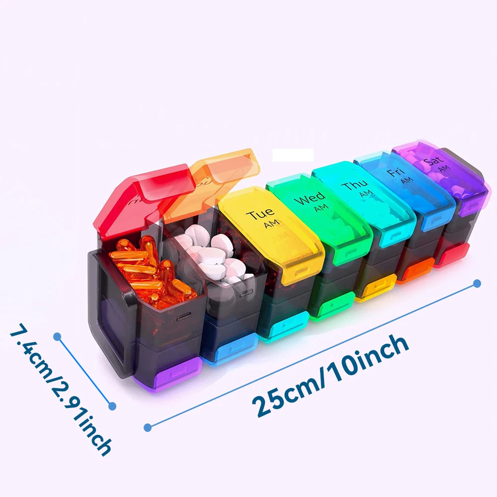 Extra Large Weekly Pill Organizer 2 Times a Day Am Pm 7 Day Oversized Daily Vitamin Organizer Pill Container Medicine Holder