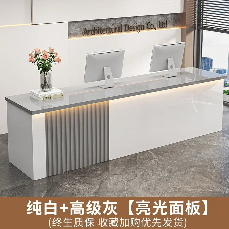 Modern White Reception Desks Nordic Design Bar Beauty Salon Reception Desks Checkout Mostrador Negocio Commercial Furniture