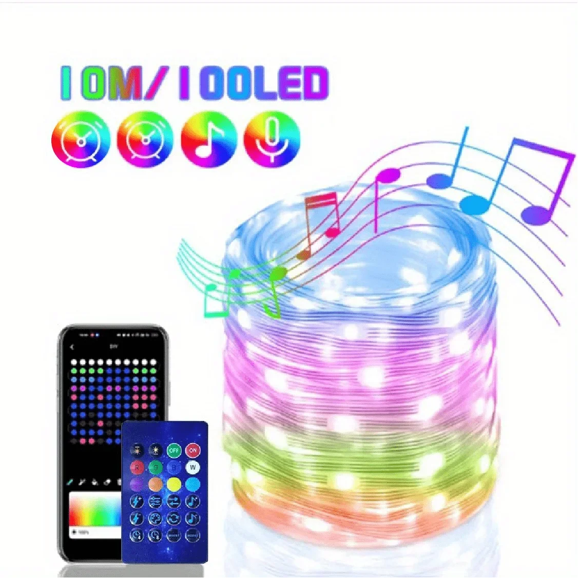 LED String Light Bluetooth Fairy Light USB 5V 20m 10m 5m Dreamcolor Music Sync Party Garland Decor