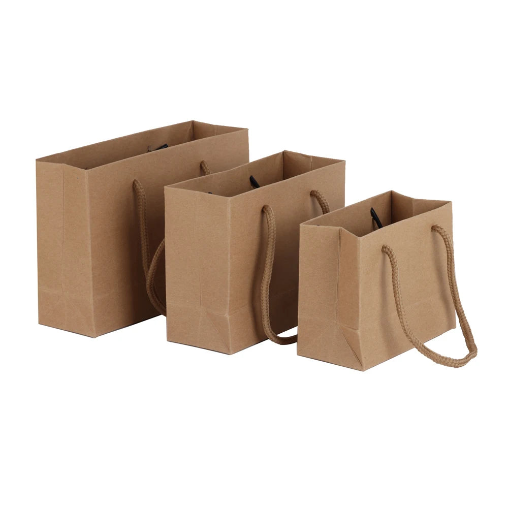 10Pcs Simple Portable Gift bag Hardpaper Bag Jewelry Packaging Paper Bag Business Wholesale Gift Bag