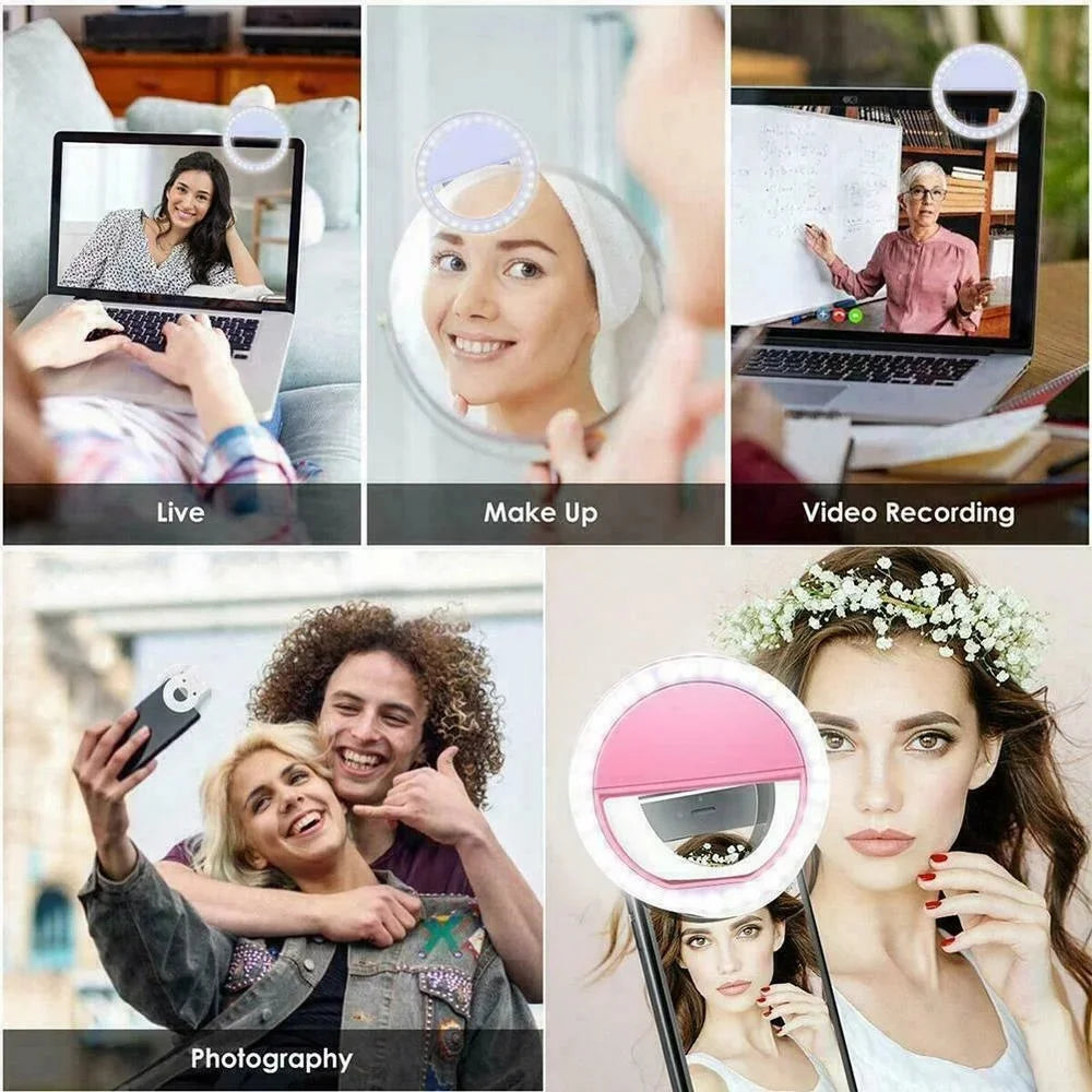LED Fill Light Portable USB Charge Led Selfie Ring Light Cell Phone Live Broadcast Video LED Selfie Ring Lamp For All Smartphone