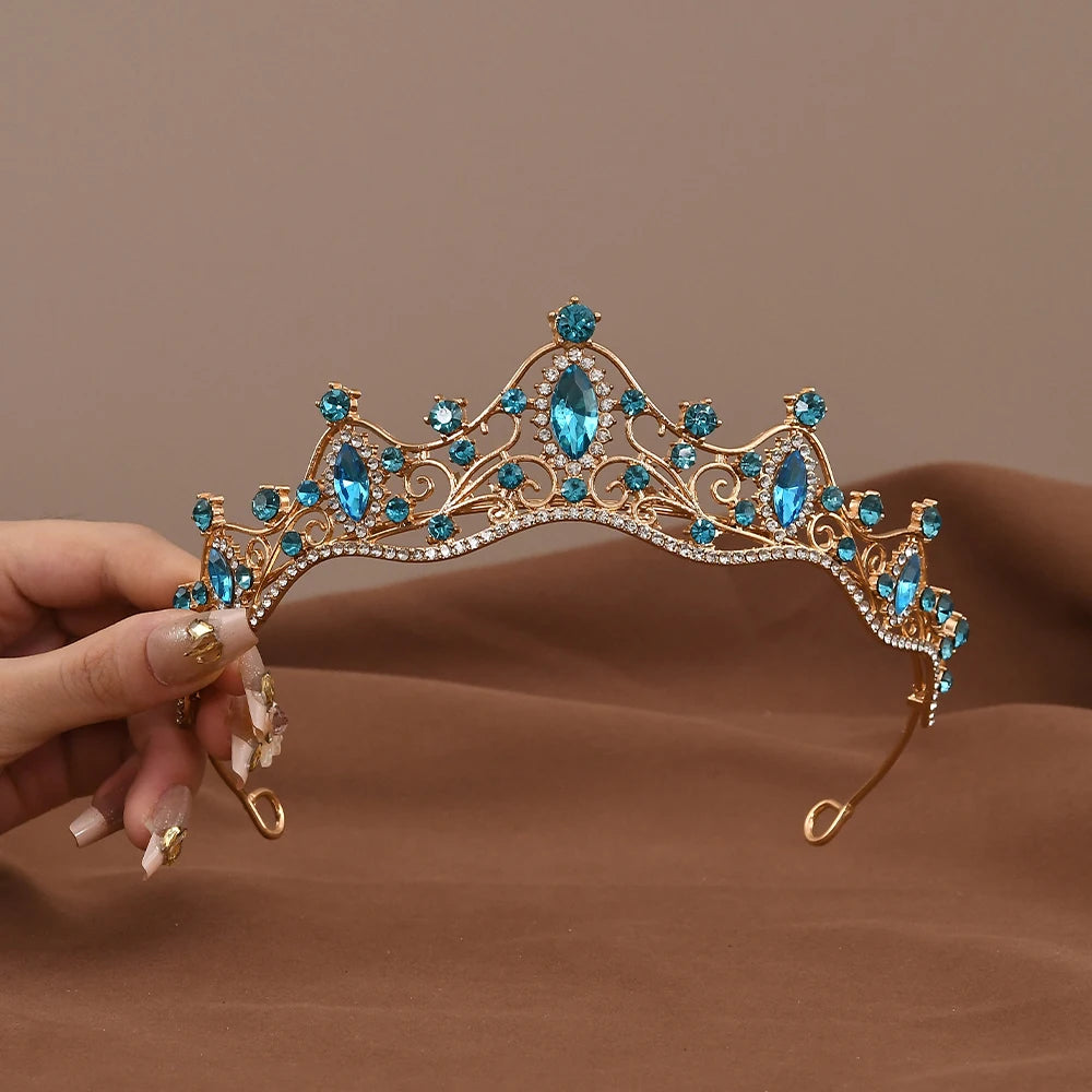 Princess Queen Vintage Baroque Crystal Crown Rhinestone Tiara For Women Bridal Weeding Party Prom Jewelry Hair Accessories