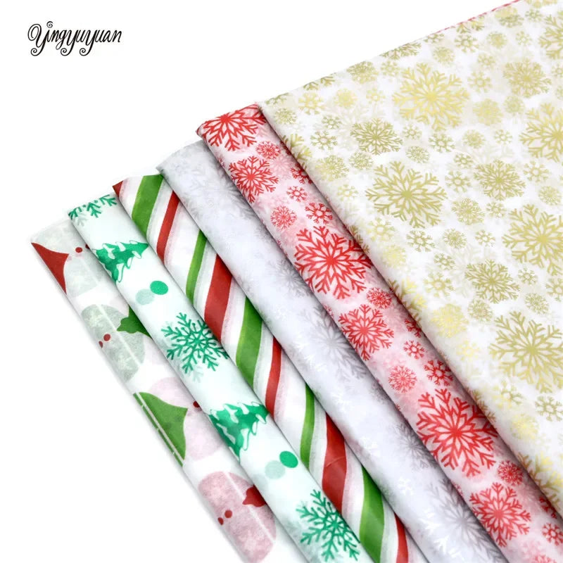 10Pcs/bag Snowflake Print Wrapping Tissue Paper 50*66 Cm Christmas New Year Xmas Party Wedding Flowers Packaging Supplies