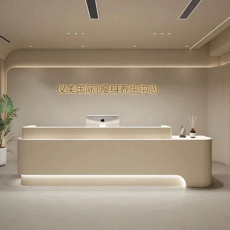 Checkout Beauty Salon Reception Desks Counter Podium Front Desk Spa Luxury Escritorios De Oficina Modernos Shop Furniture