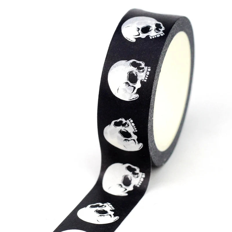 NEW 1PC 10M Deco Halloween Ghosts Skull Spider Web BW Washi Tape Set for Scrapbooking Journaling Masking Tape Cute Stationery