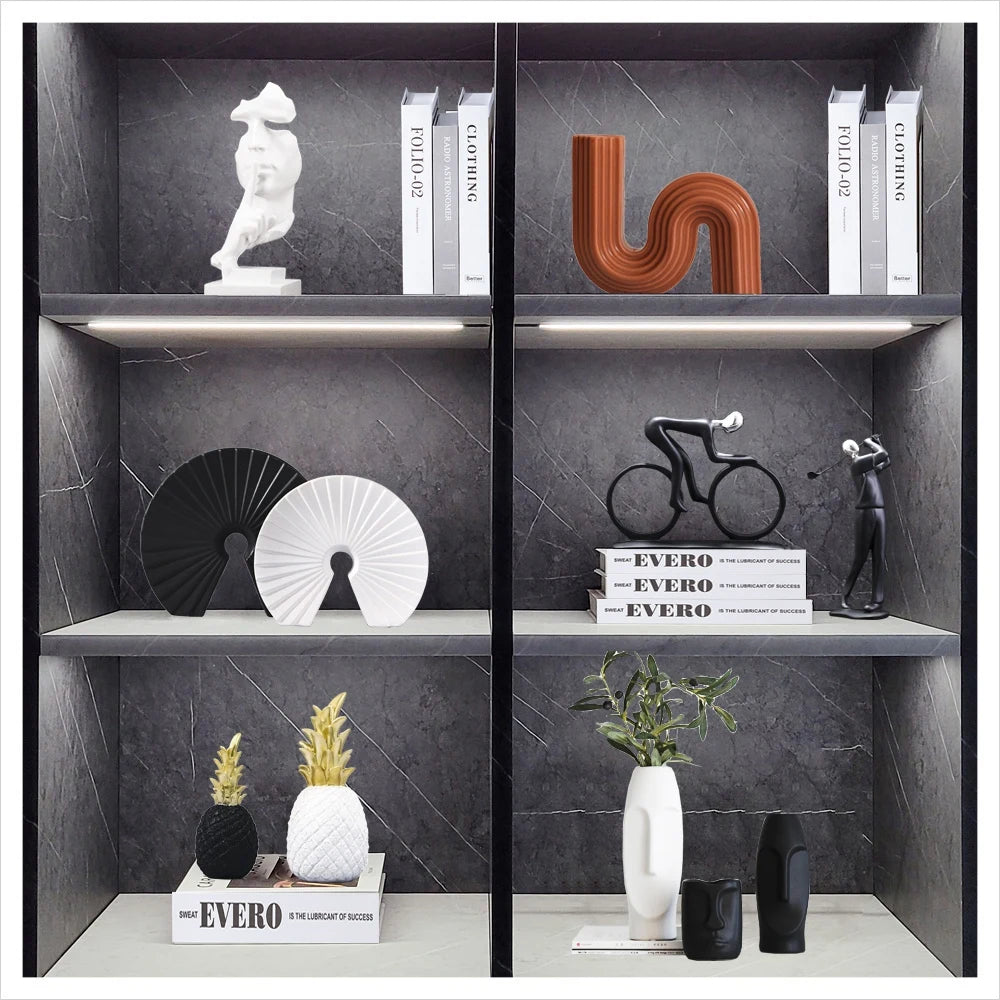 Nordic Luxury Abstract Sculpture Office Decoration Cabinet Bookcase