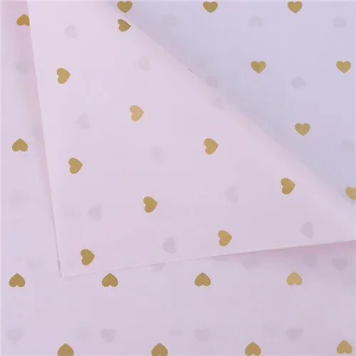 10 Sheets/lot 50*70 Cm Gift Wrapping Paper DIY Handmade Craft Star Love Dot Pattern Tissue Paper Floral Packaging Material