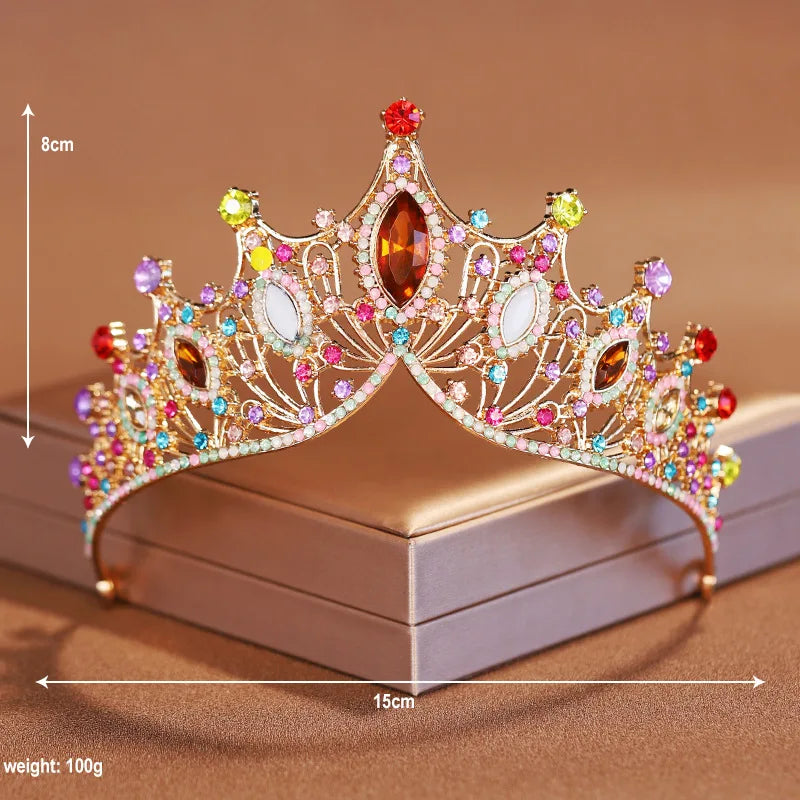 Bridal Headwear Noble Dazzling Silver-Colour Ladies' Crystal Crown Rhinestone Tiara Designed For Wedding Party