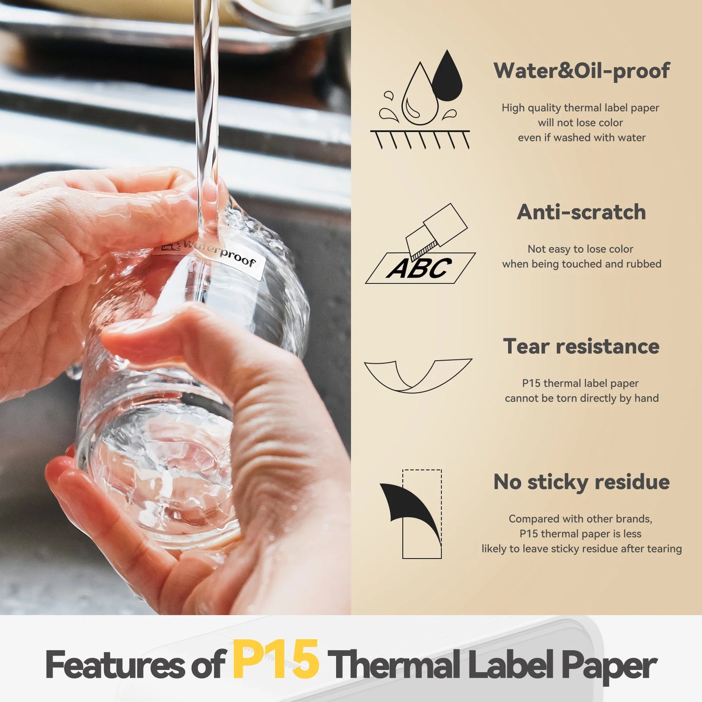 P15 Thermal Label Printer Similar as D11 D110 D101 Marklife P15 Mini Label Maker Handheld Label Machine with Adhesive Label Tape