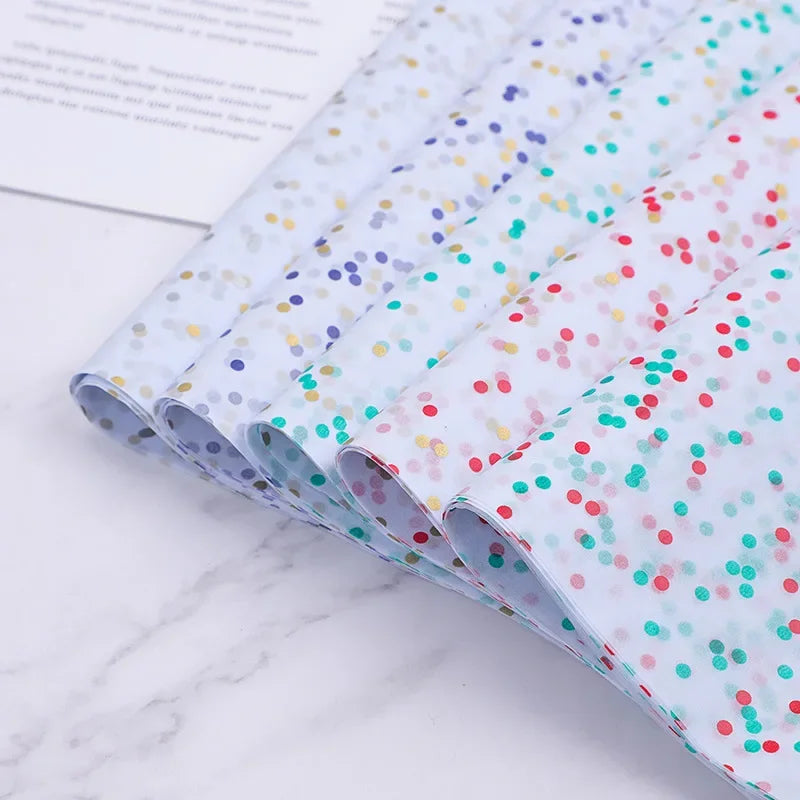 10pcs Two-color Dot Tissue Paper Birthday Gift Packaging Valentine's Sydney Paper Fireworks Packaging Paper Wrap for Gift