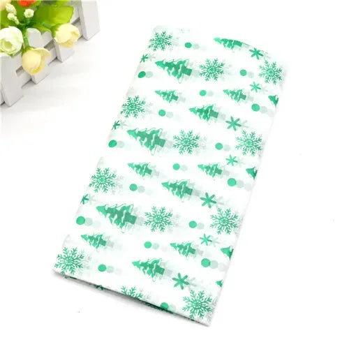10Pcs/bag Snowflake Print Wrapping Tissue Paper 50*66 Cm Christmas New Year Xmas Party Wedding Flowers Packaging Supplies