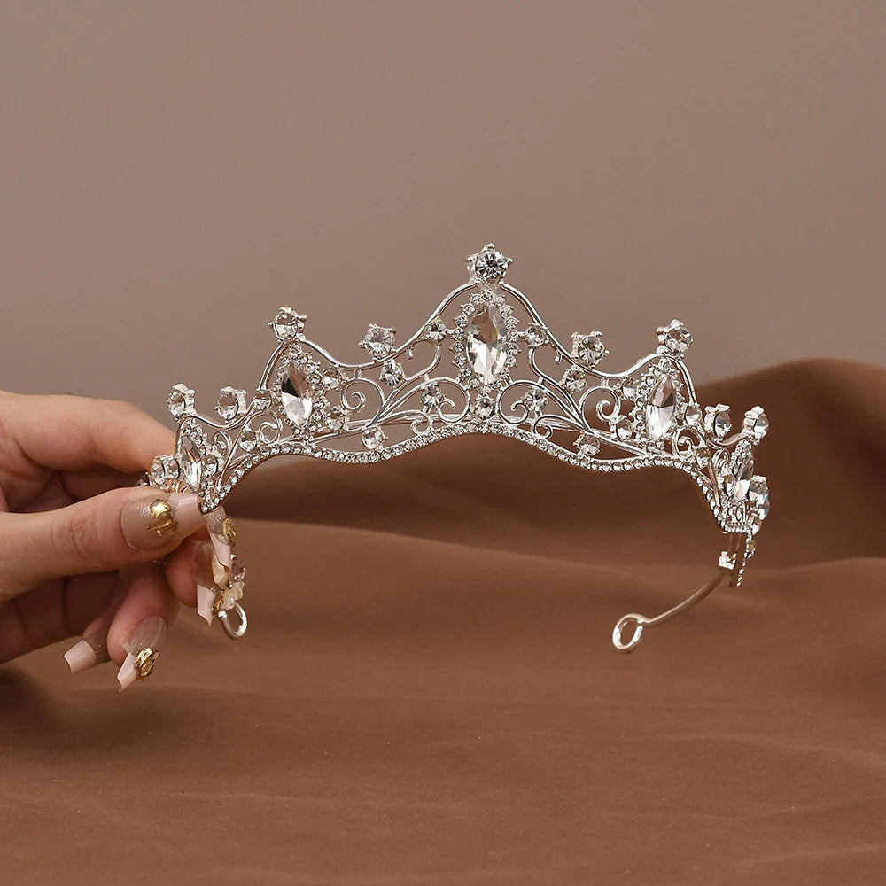 Princess Queen Vintage Baroque Crystal Crown Rhinestone Tiara For Women Bridal Weeding Party Prom Jewelry Hair Accessories
