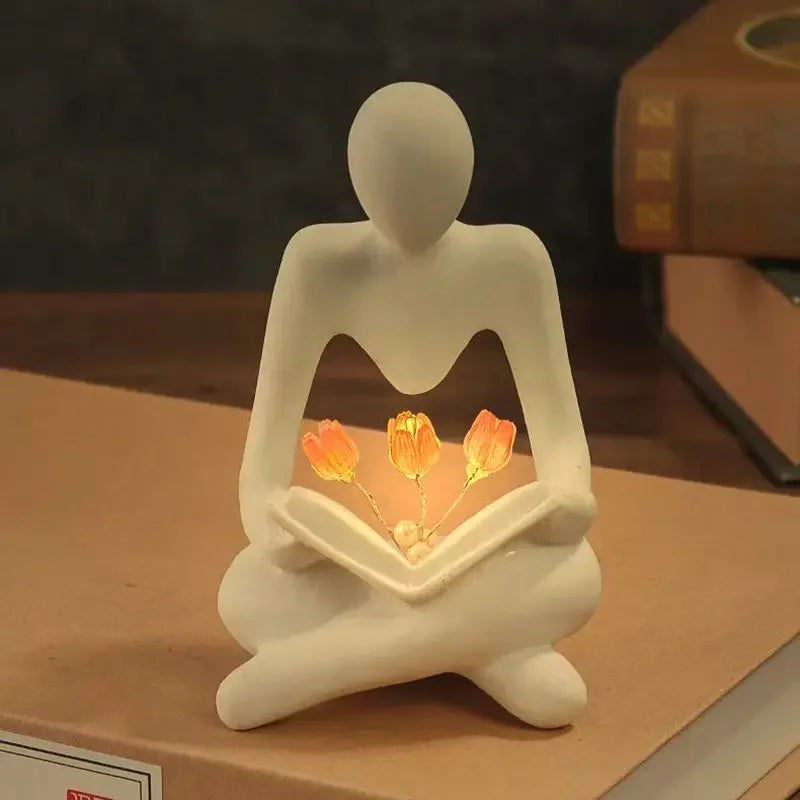 Desktop Ornaments Abstract Figure Statue Tulip Lamp