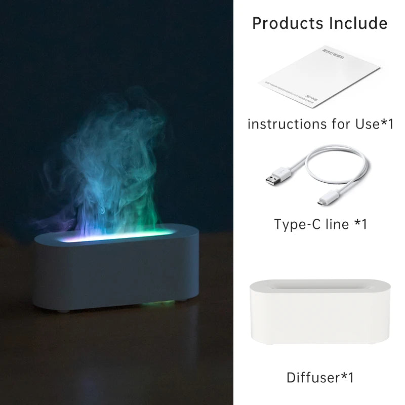Vissko Flame Aroma Diffuser RGB Air Humidifier Ultrasonic Cool Mist