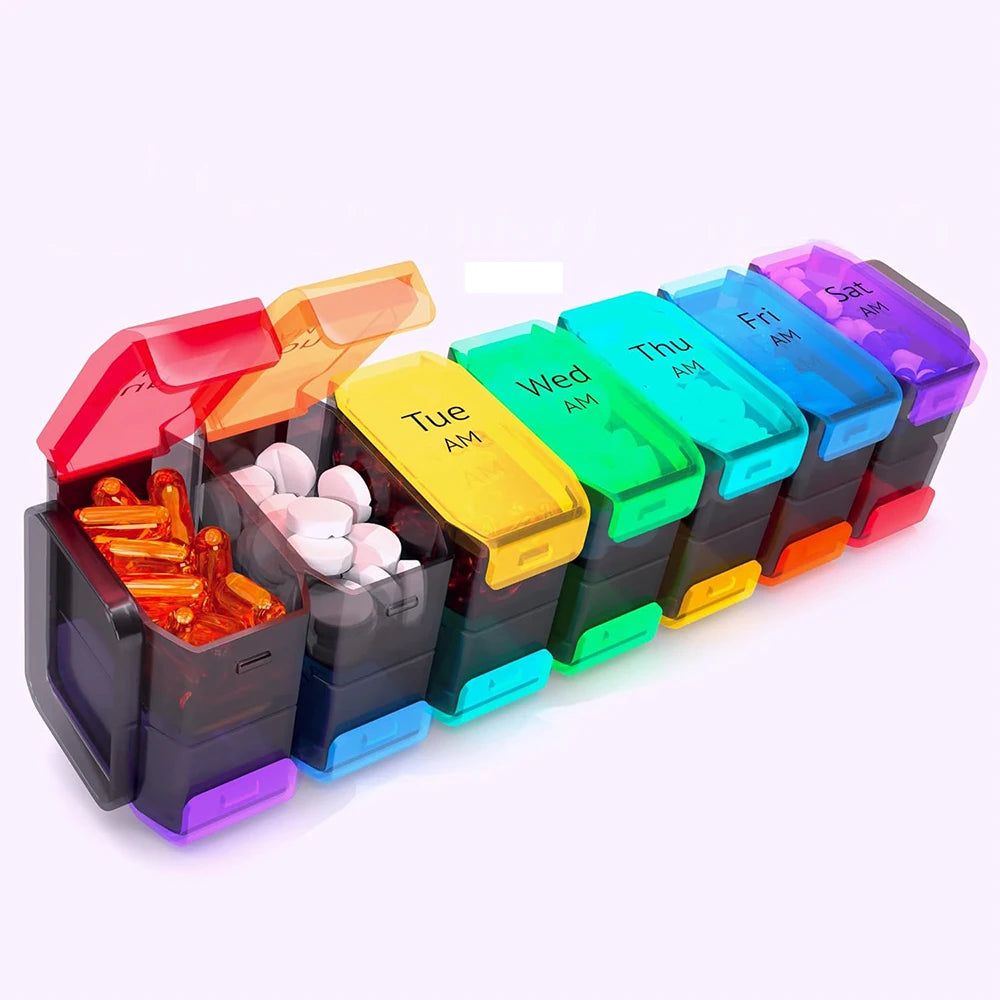 Extra Large Weekly Pill Organizer 2 Times a Day Am Pm 7 Day Oversized Daily Vitamin Organizer Pill Container Medicine Holder