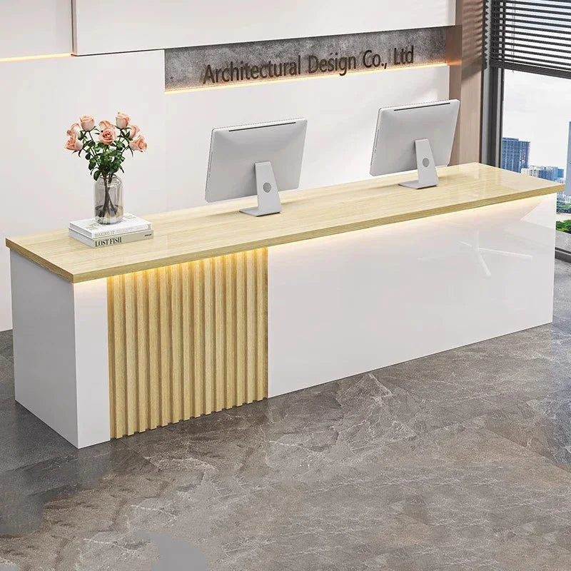 Modern White Reception Desks Nordic Design Bar Beauty Salon Reception Desks Checkout Mostrador Negocio Commercial Furniture
