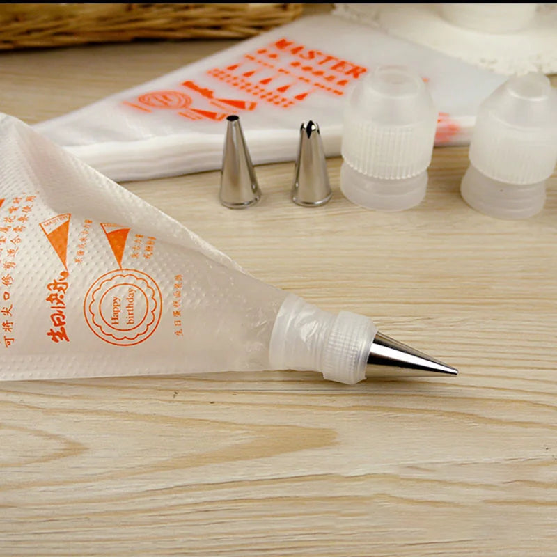 100pcs/lot Disposable Pastry Bag Transparent Plastic Household Kitchen Cake Decoration Cream DIY Tools Cookie Piping Bags