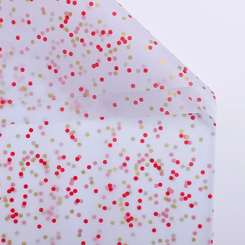 10pcs Two-color Dot Tissue Paper Birthday Gift Packaging Valentine's Sydney Paper Fireworks Packaging Paper Wrap for Gift