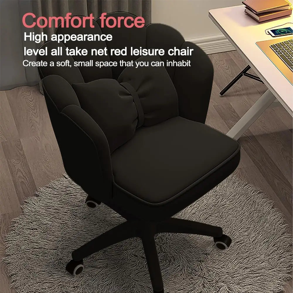 Velvet Home Office Butterfly Chairs with Bow Cushion