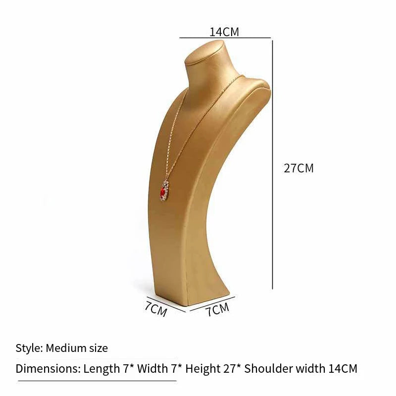 PU Leather Jewelry Display Stand,Luxury Portrait Neck Bust Model for Necklace Pendant Rack, Photo Props & Shop Display Organizer