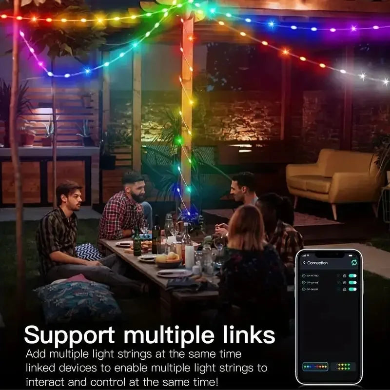 LED String Light Bluetooth Fairy Light USB 5V 20m 10m 5m Dreamcolor Music Sync Party Garland Decor